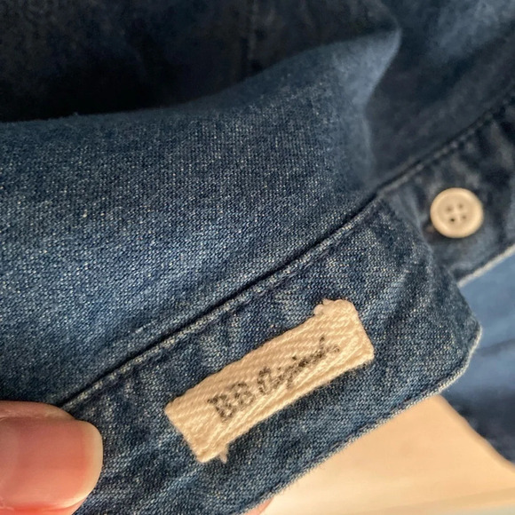 Vintage Bugle Boy Denim Shirt w/ Flamingo Appliqué on Back Sz Large - Picture 3 of 8